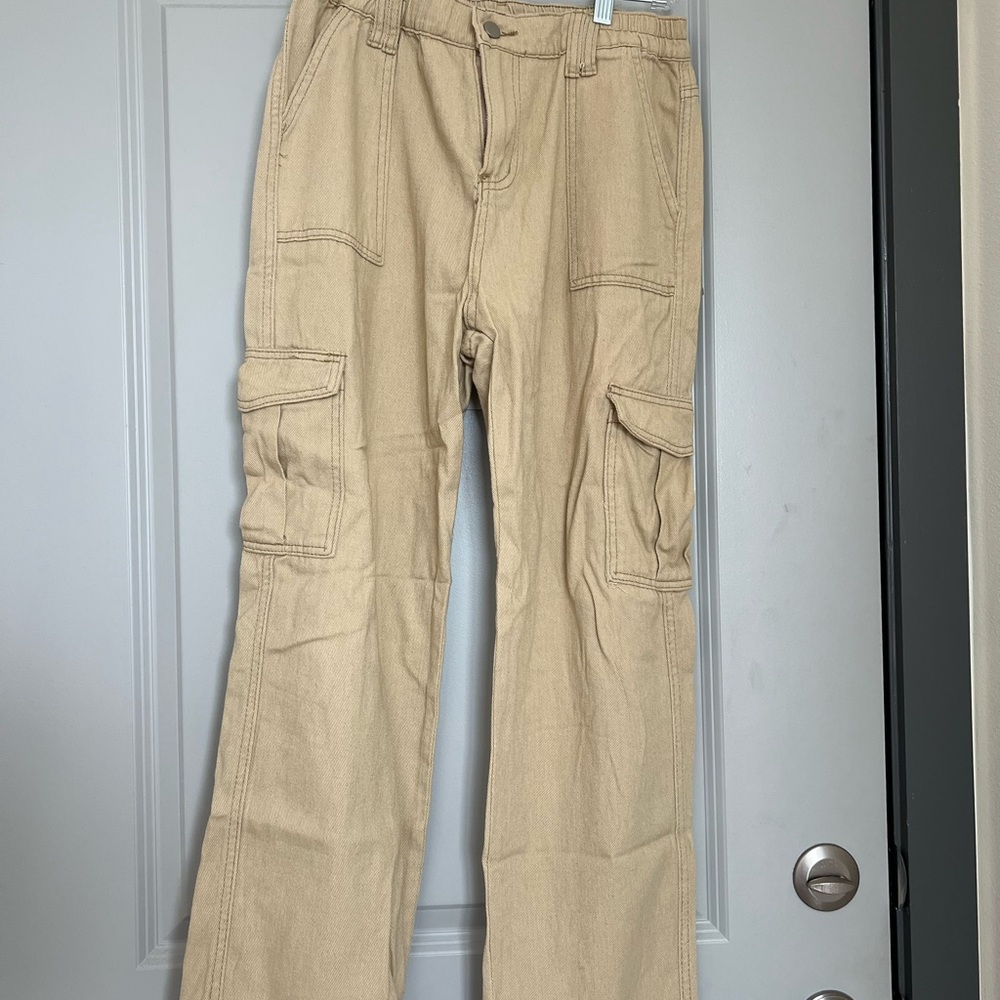 Amazon Tan Cargo Pants Relaxed Fit Cotton